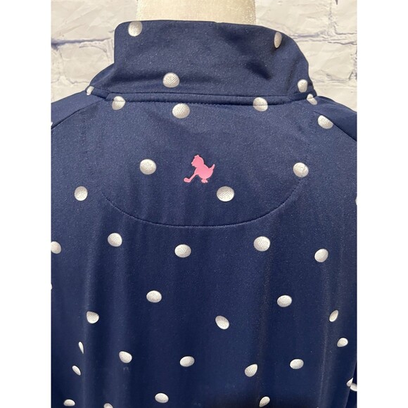 Birdie Bound Men's Polka Dot Navy Quarter Zip Golf Shirt Long Sleeves 2XL - Picture 5 of 7